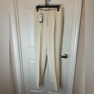 NWT $1490 RALPH LAUREN PURPLE LABEL IVORY CREAM SILK PANTS TROUSERS SIZE 4